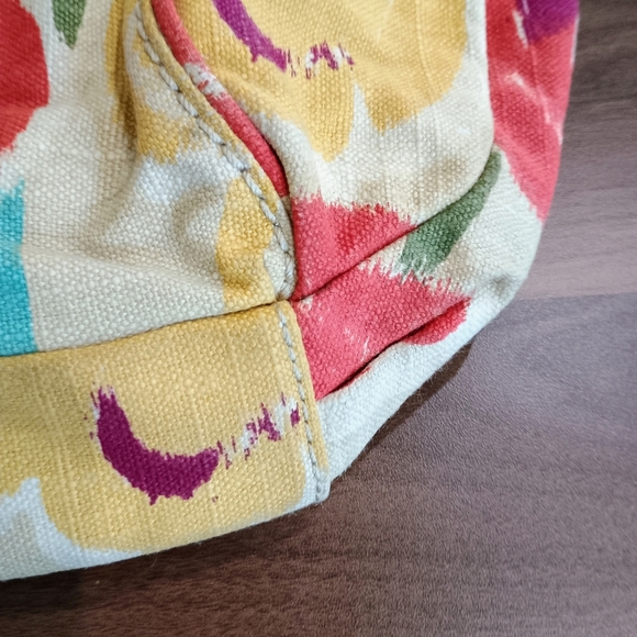 Fossil Multicolor Floral Canvas Tote with Wooden Handles - Picture 7 of 9